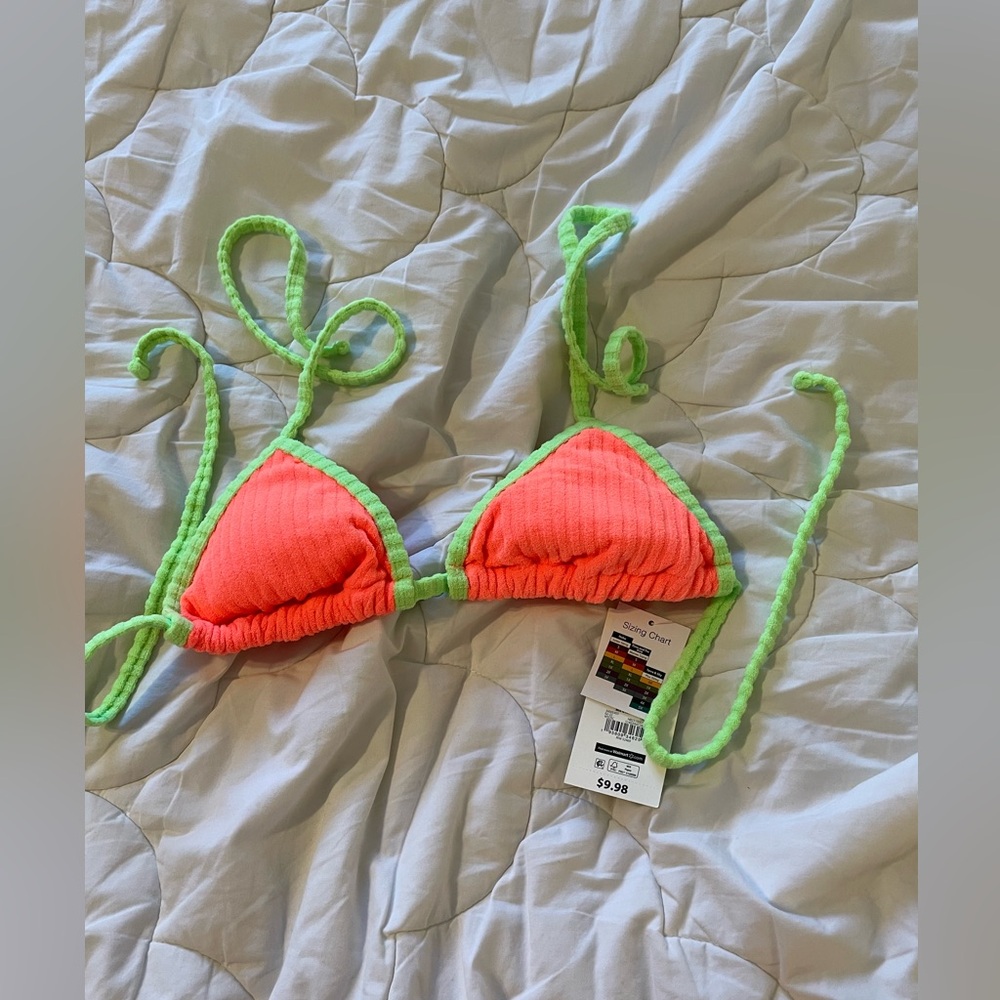 NOBO Coral and Green Bikini Top!